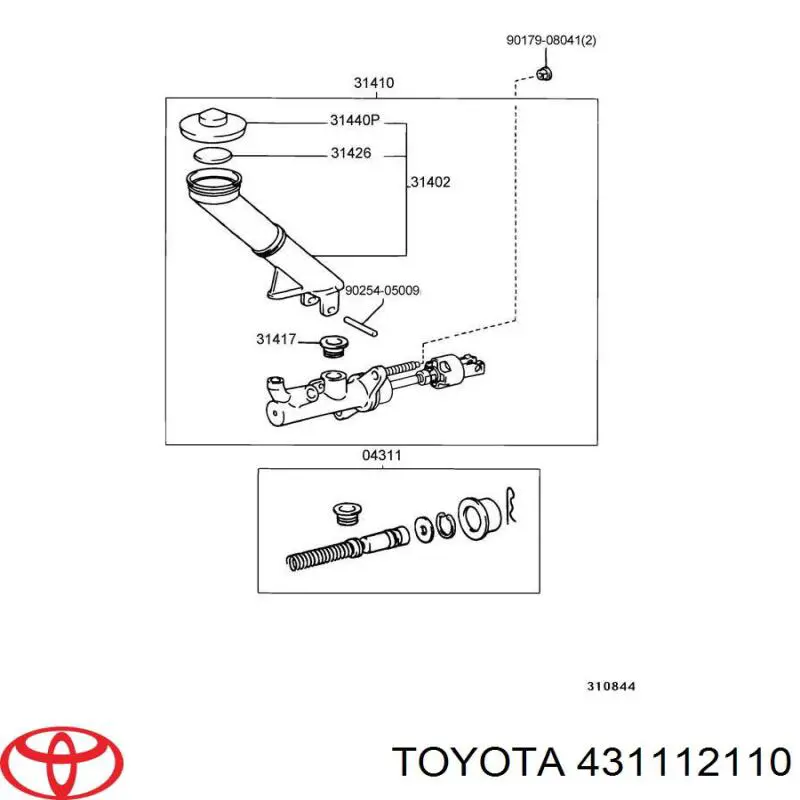 431112110 Toyota ремкомплект главного тормозного цилиндра