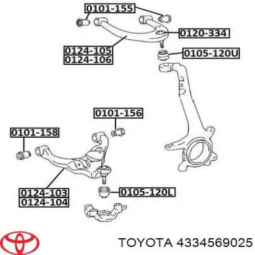 Пыльник опоры шаровой нижней Toyota 4334569025