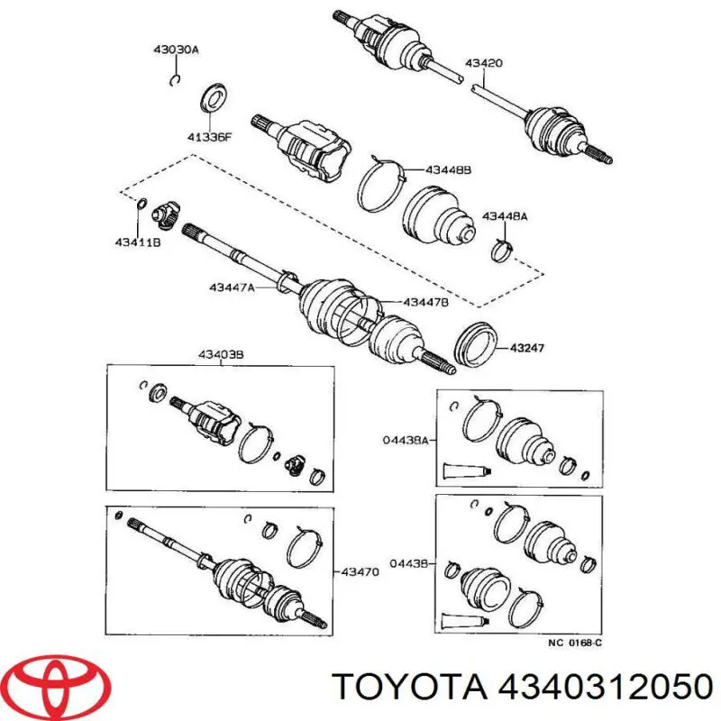 4340312050 Toyota шрус внутренний передний правый