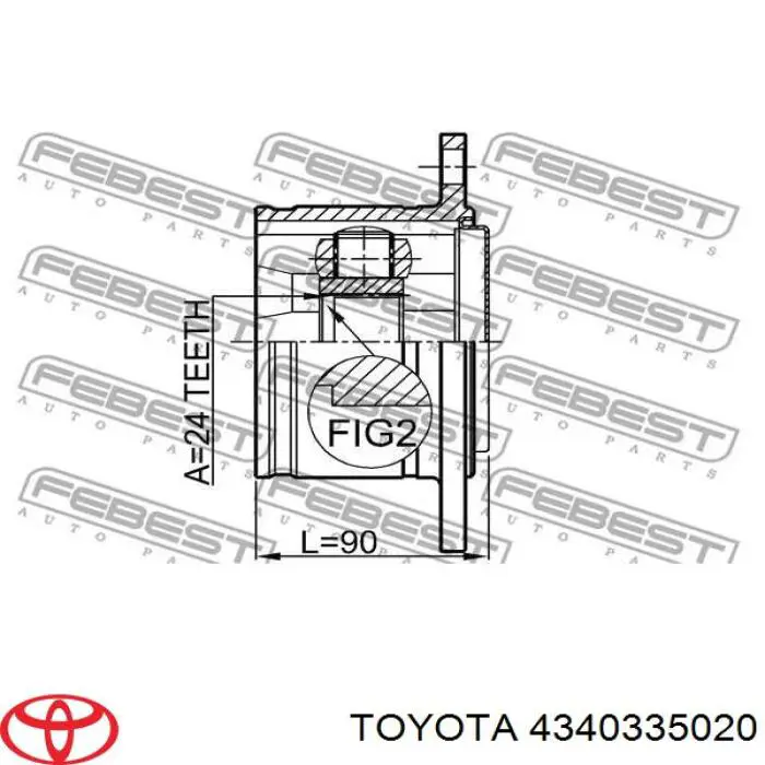 ШРУС внутренний передний Toyota 4340335020