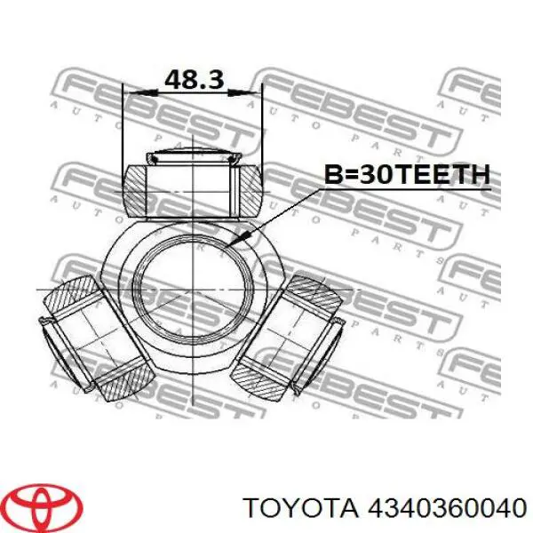 Купить 4340360040 Toyota ШРУС внутренний