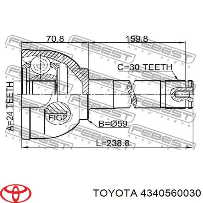 ШРУС наружный передний TOYOTA 4340560030