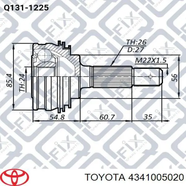 Привод передний правый Toyota 4347009130 цена, от 82.95 USD