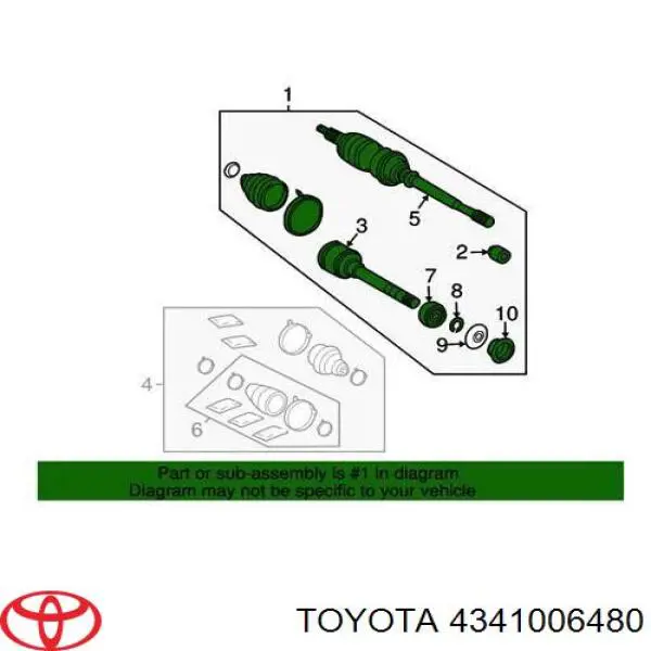 Правая полуось 4341006480 Toyota