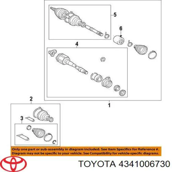 4341006730 Toyota semieixo (acionador dianteiro direito)