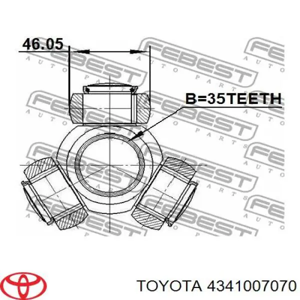 Правая полуось 4341007070 Toyota