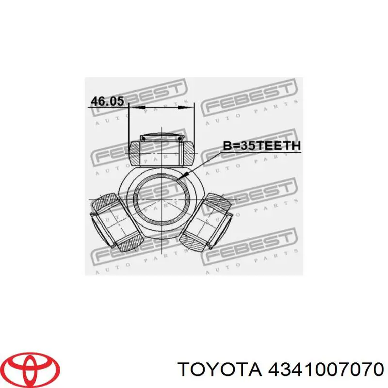 Привод правый Toyota 434100W140