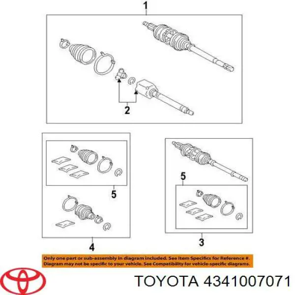 434100W140 Toyota Полуось передняя, правая