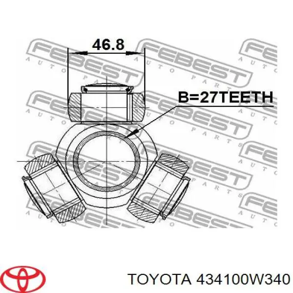 434100T030 Toyota semieixo (acionador dianteiro direito)