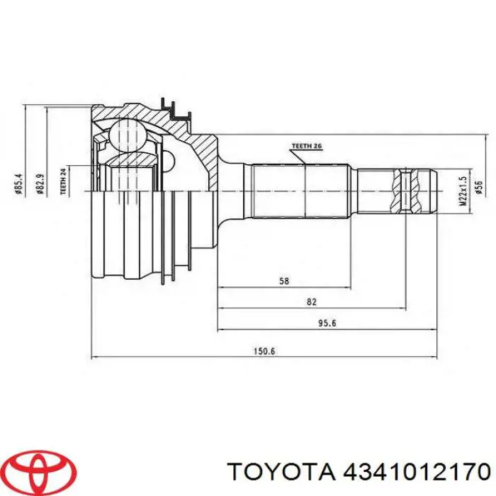 4341012170 Toyota полуось задняя правая