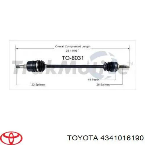 Junta homocinética exterior delantera 4341016190 Toyota