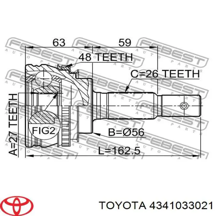 Купить 4341033021 Toyota Вал приводной правый