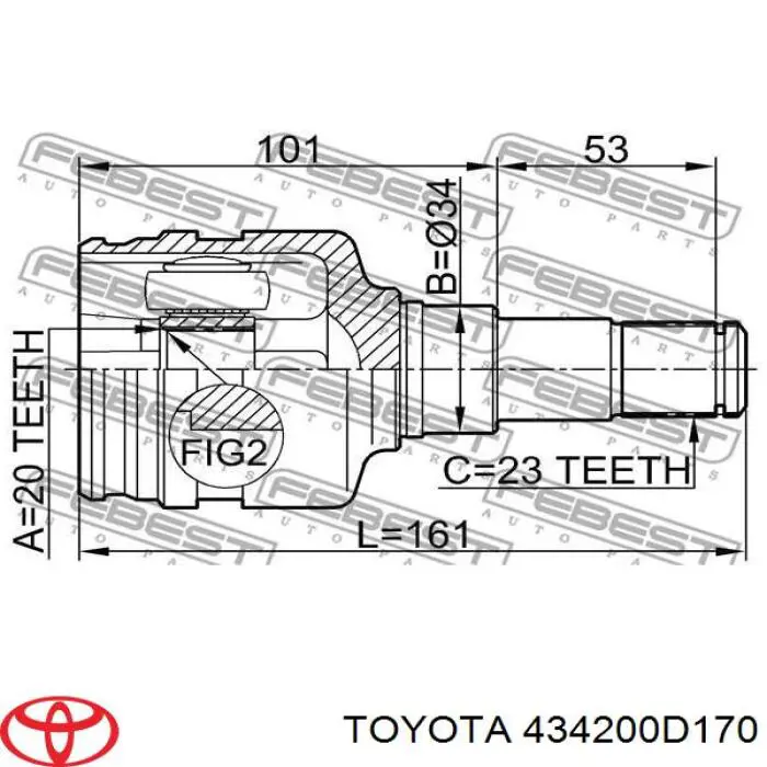 Купить 434200D370 Toyota Привод в сборе левый