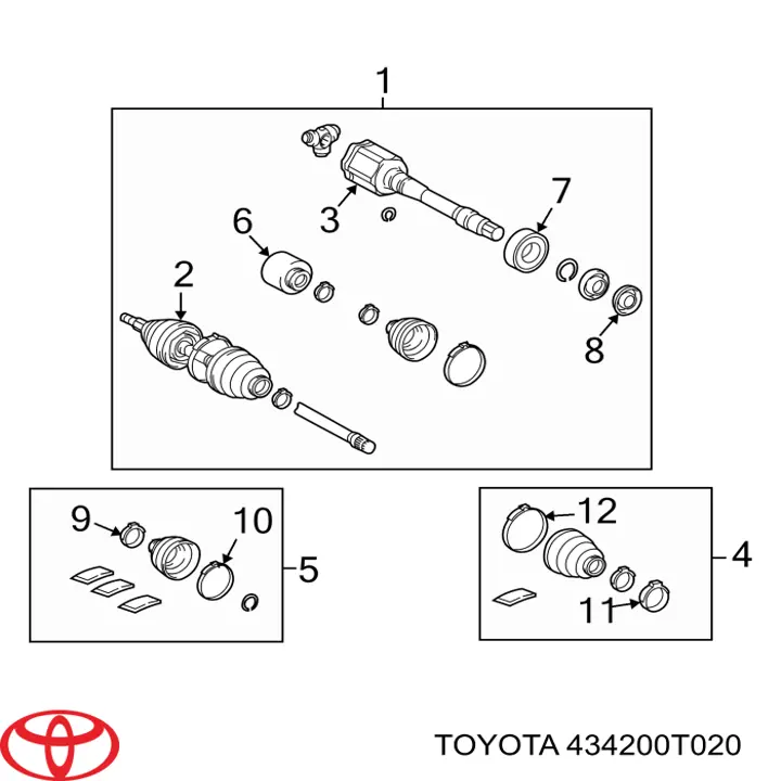 Купить 434200T032 Toyota Привод в сборе левый