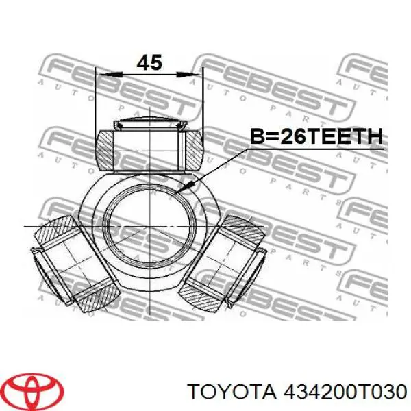 434200T030 Toyota semieixo (acionador dianteiro esquerdo)