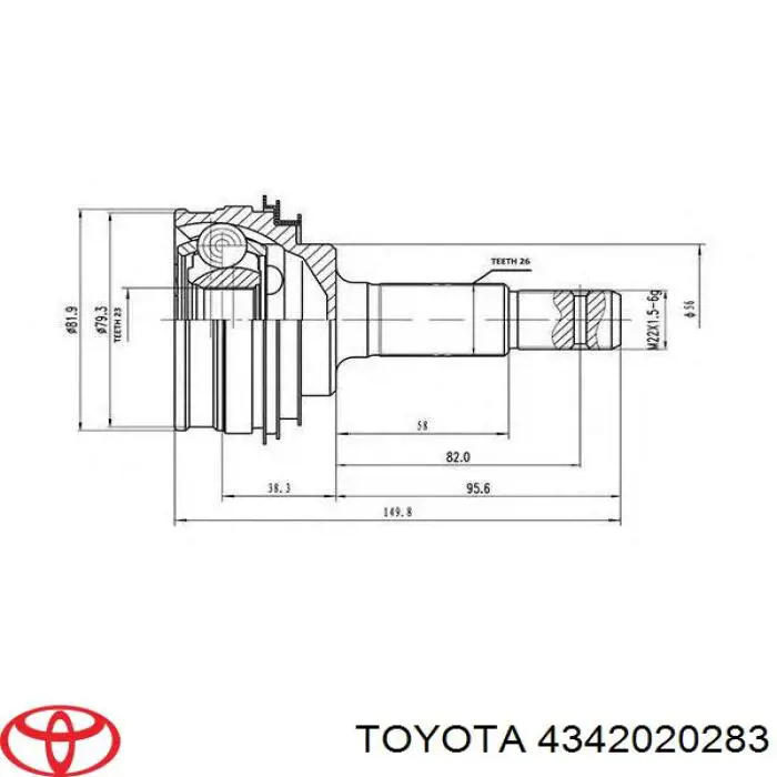 ШРУС наружный передний 4342020283 Toyota