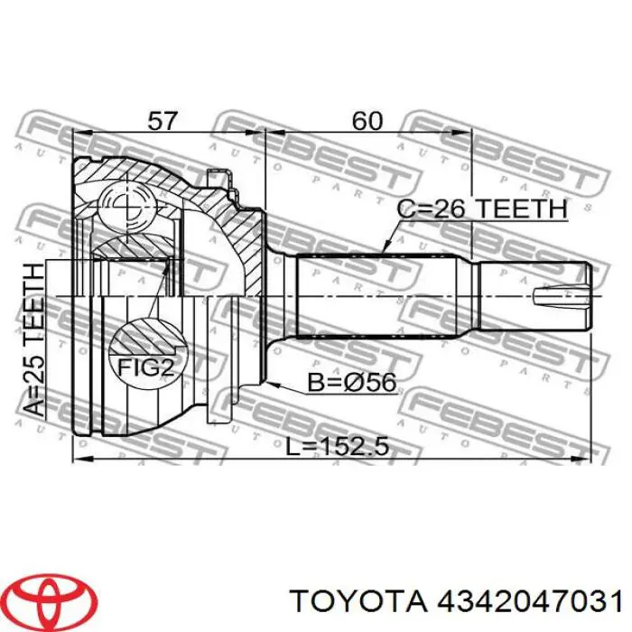 Привод передний левый Ashika 6202272 цена, от 116.24 USD