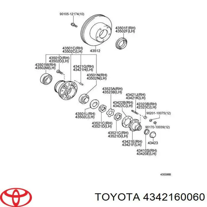4342160060 Toyota фланец передней ступицы