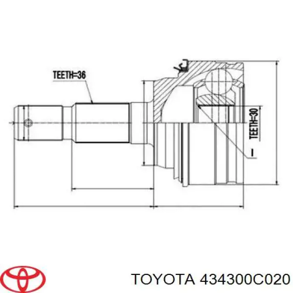 Піввісь (привід) передня 434300C020 Toyota