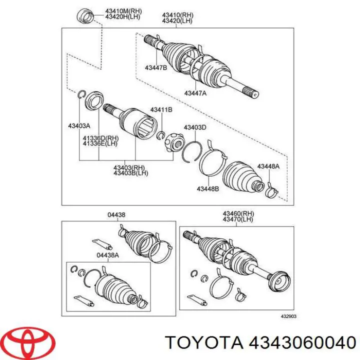 Вісь передня 4343060040 Toyota/Lexus