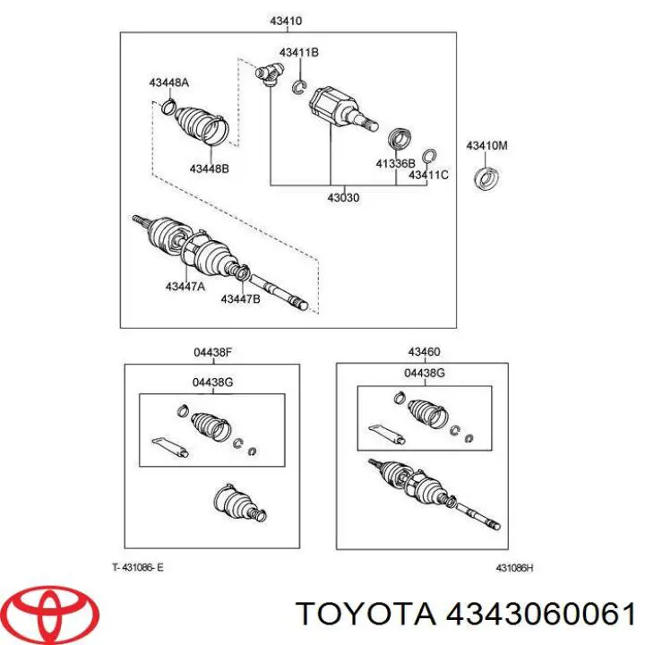 4343060061 Toyota semieixo (acionador dianteiro)