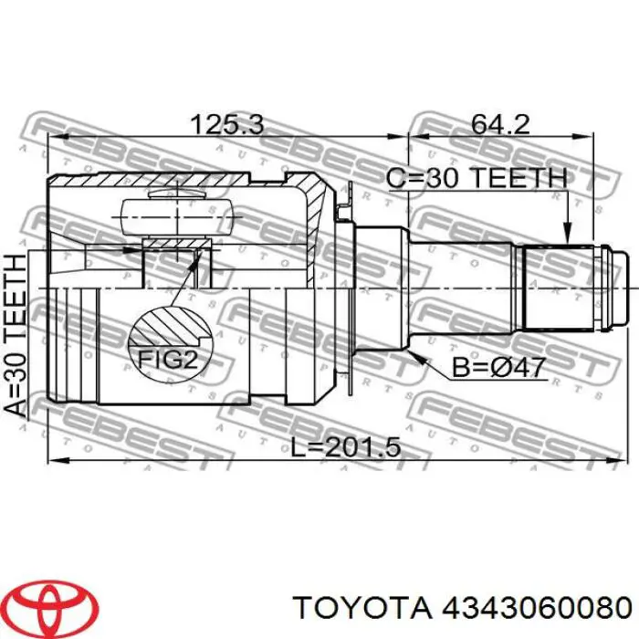 Полуось (привод) передняя на Toyota Land Cruiser PRADO 