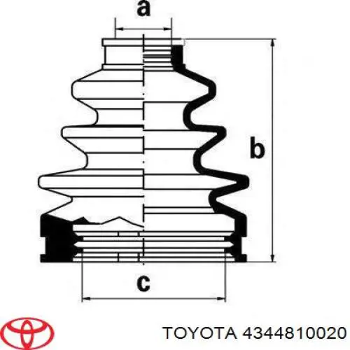 4344810020 Toyota пыльник шруса передней полуоси внутренний