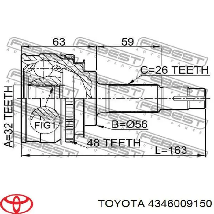 Приводы задних колес Toyota 4346009150 цена, от 226.18 USD