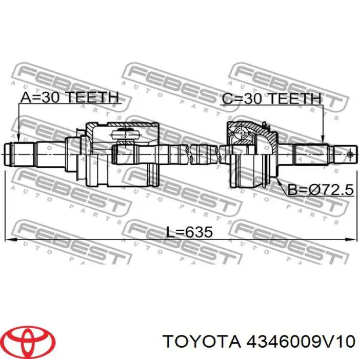 Ось передняя в сборе на Toyota Hilux  KUN25