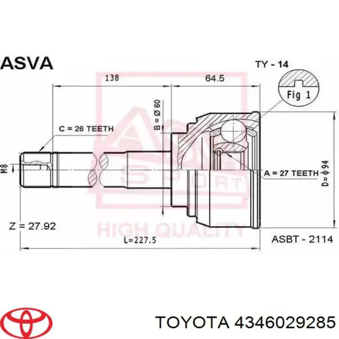  4346029285 Toyota