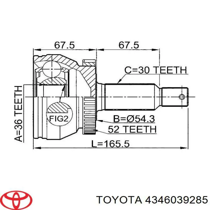 ШРУС внешний передний, правый Toyota 4346039285 цена, от 66.38 USD
