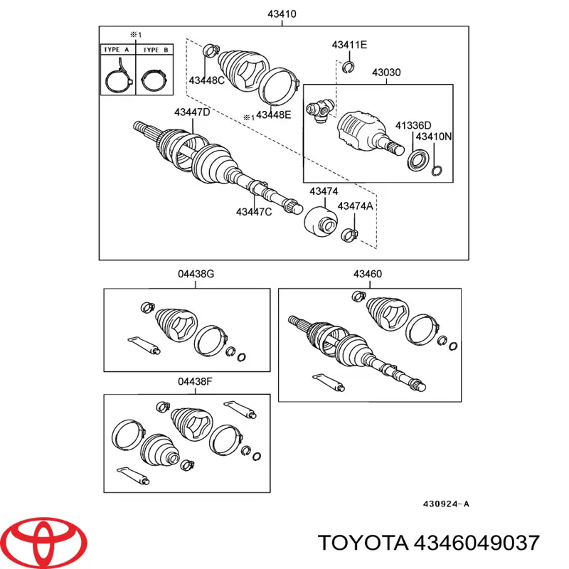 ШРУС наружный передний 4346049037 Toyota