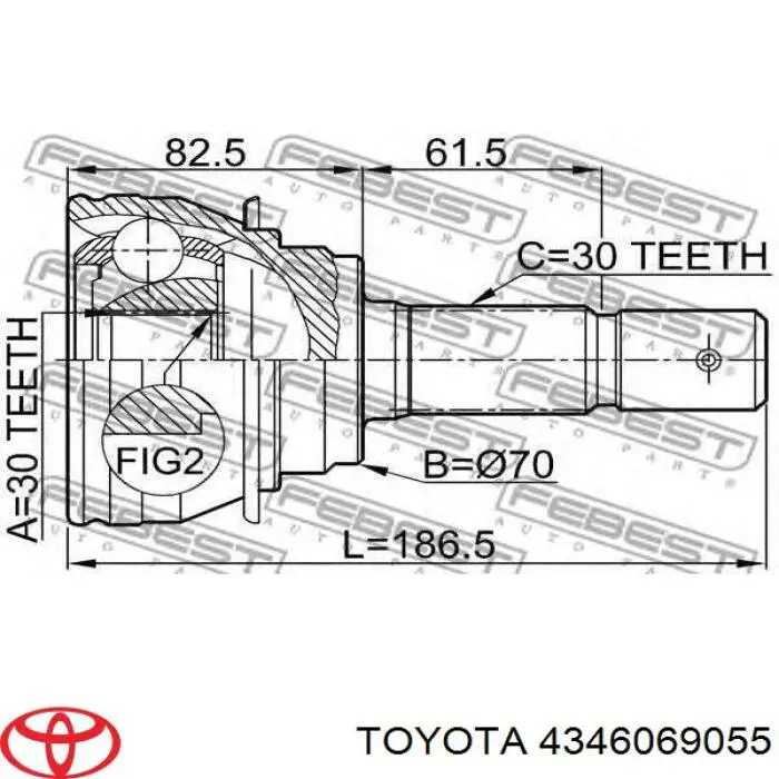 Привод передний правый Toyota 4346069055 цена, от 29.87 USD