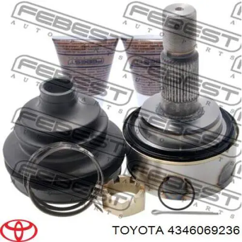 4346069236 Toyota Полуось передняя левая