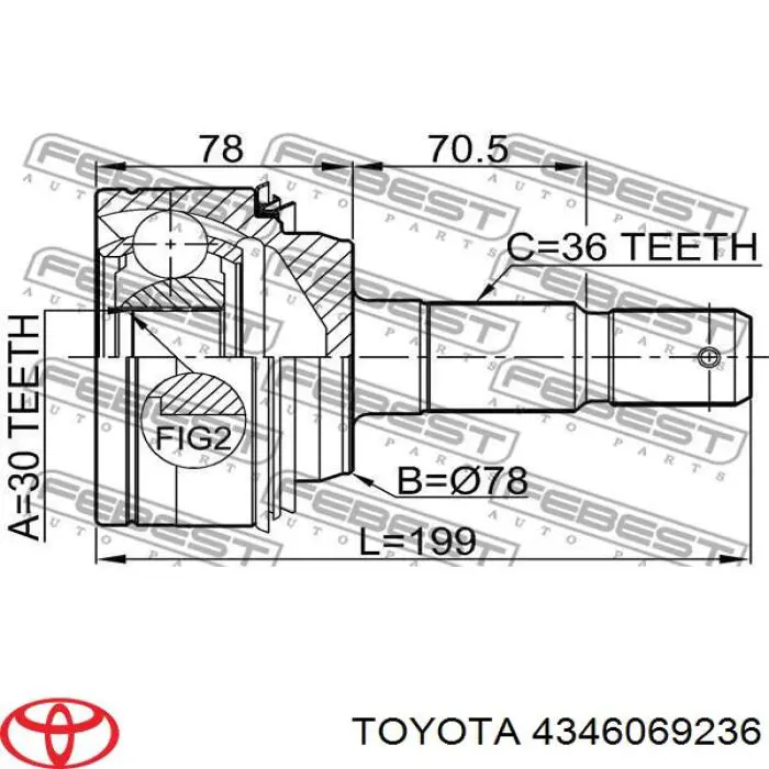 Купить 4346069236 Toyota Привод в сборе левый