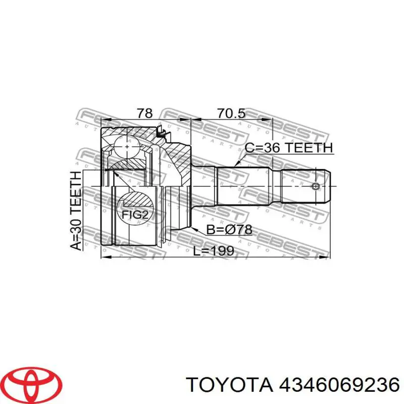 Привод передний левый Toyota 4346069236 цена, от 112.99 USD