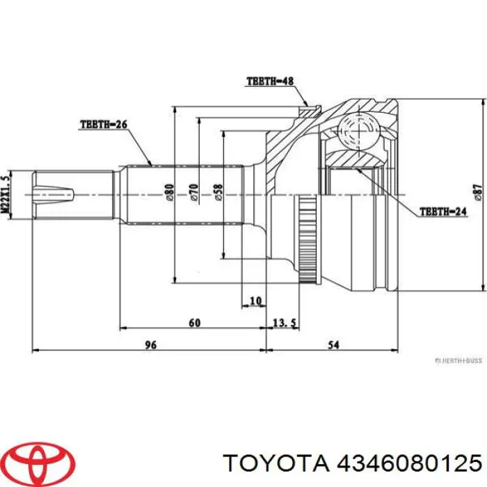 4346080125 Toyota 