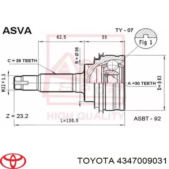 Правая полуось Тойота Камри V2 (Toyota Camry)