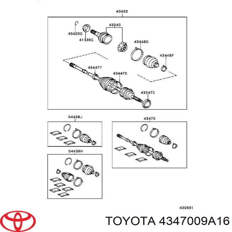  4347009A16 Toyota