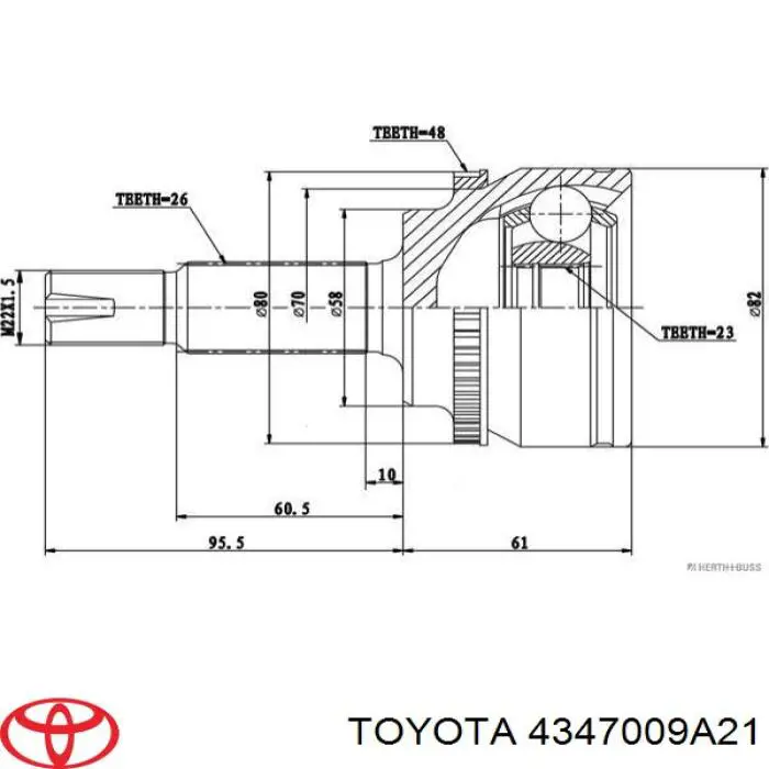 Привод передний левый Toyota 4347009A21 цена, от 29.34 USD