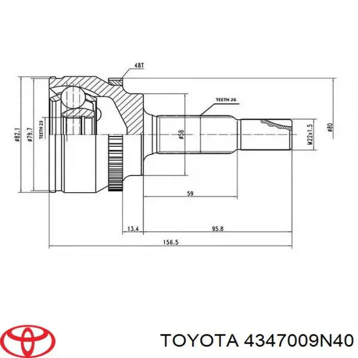 Левая полуось Toyota 4347009N40