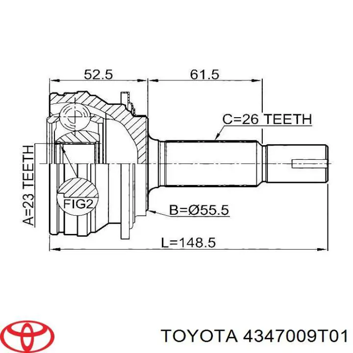 Купить 4347009T00 Toyota Привод в сборе левый