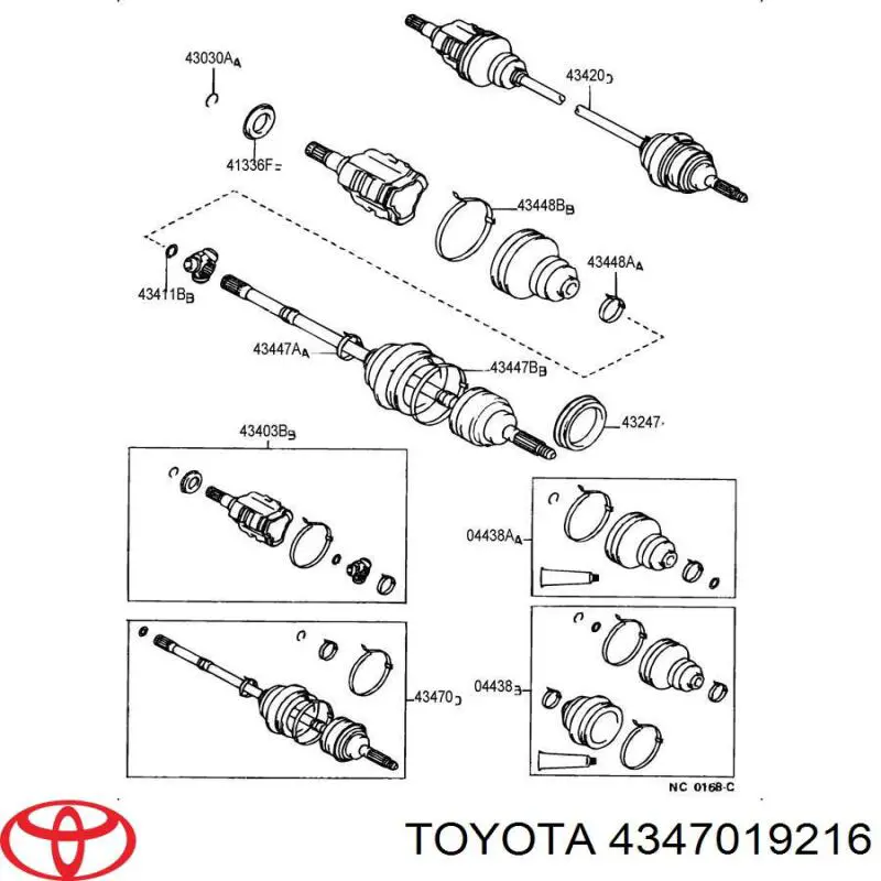 4347019216 Toyota шрус наружный передний