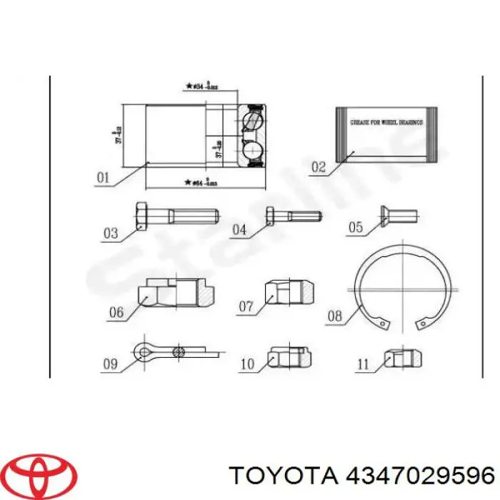 ШРУС наружный передний 4347029596 Toyota