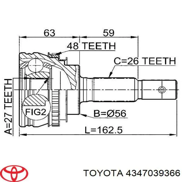 Купить 4347039366 Toyota Внешняя граната