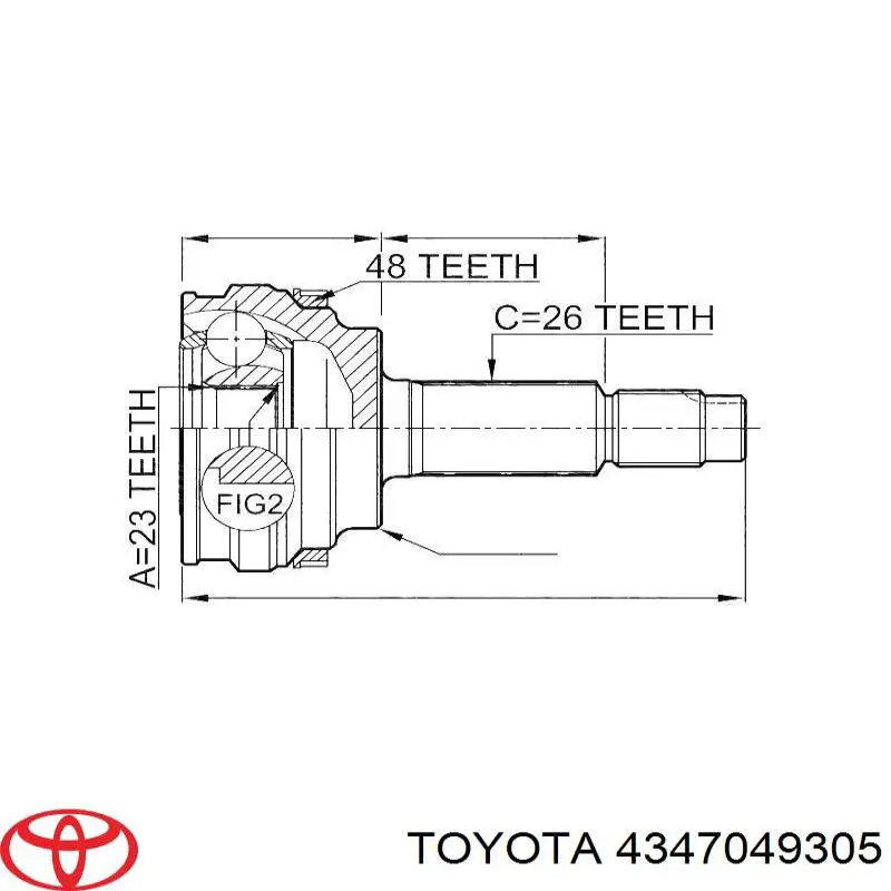 ШРУС наружный передний, правый Toyota 4347049305 цена, от 49.49 USD
