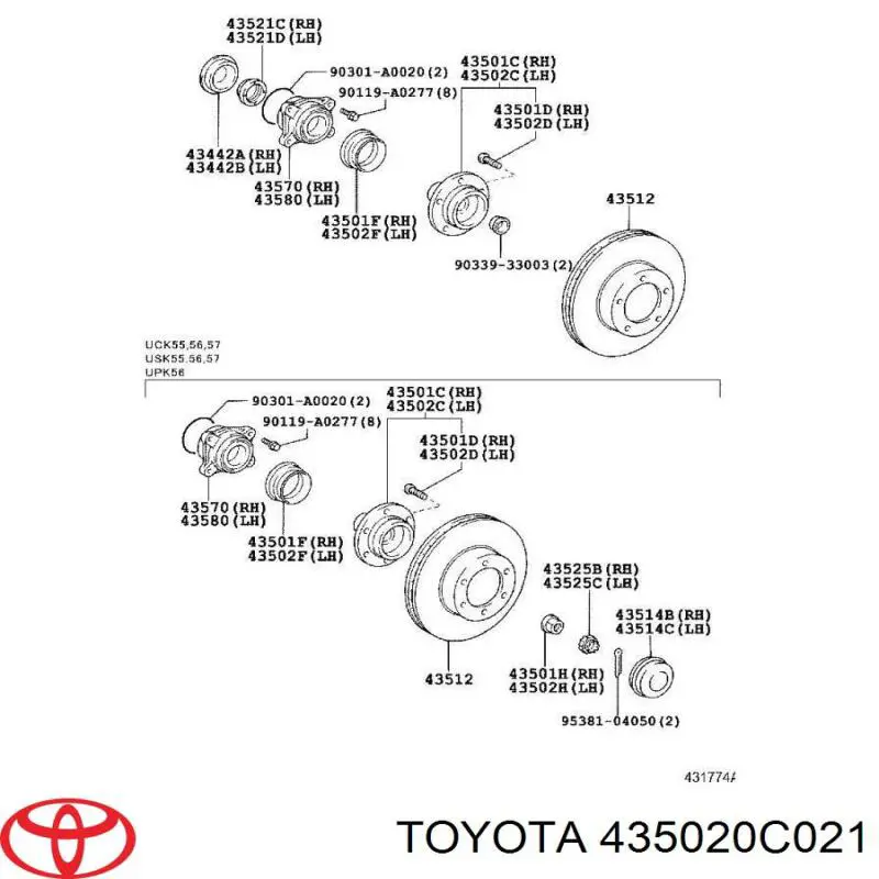 435020C021 Toyota ступица передняя