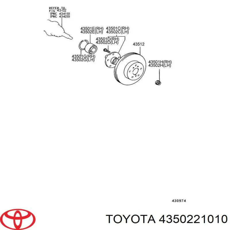 4350221010 Toyota ступица передняя