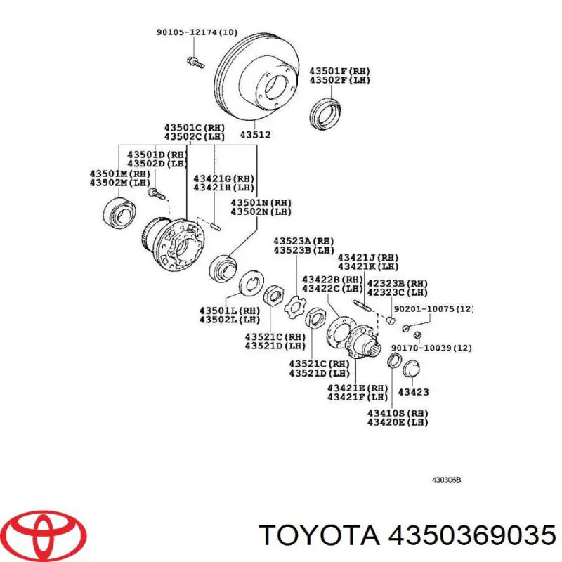 4350369035 Toyota ступица передняя