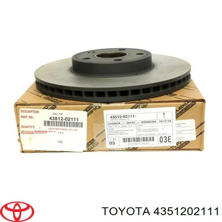 Тормоз дисковый передний Toyota 4351202111 цена, от 38.46 USD
